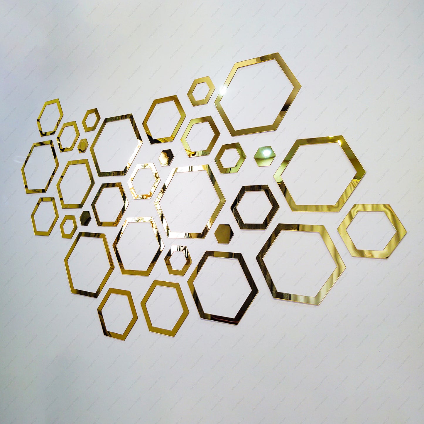 Hexagon Elegant Acrylic Wall Decor Mirrors