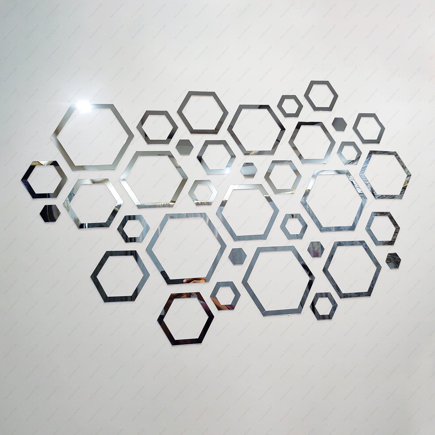 Hexagon Elegant Acrylic Wall Decor Mirrors